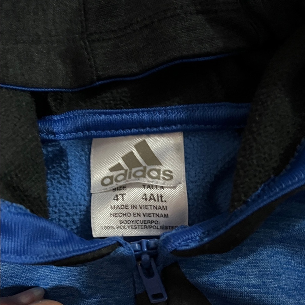 Adidas Black and Blue Hoodie Set - Picture 2 of 8